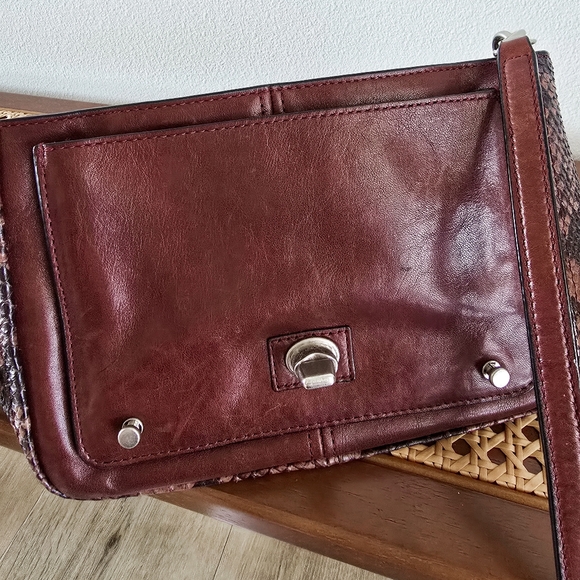 Coach Bleecker Mini Brooklyn Messenger Bag, Burgundy Python - Picture 10 of 15